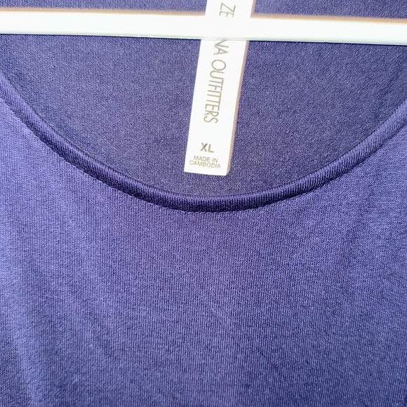 Zenana Outfitters Blue Ribbed Maxi Dress Long Sleeve Crew Neck Cocktail - Picture 3 of 5